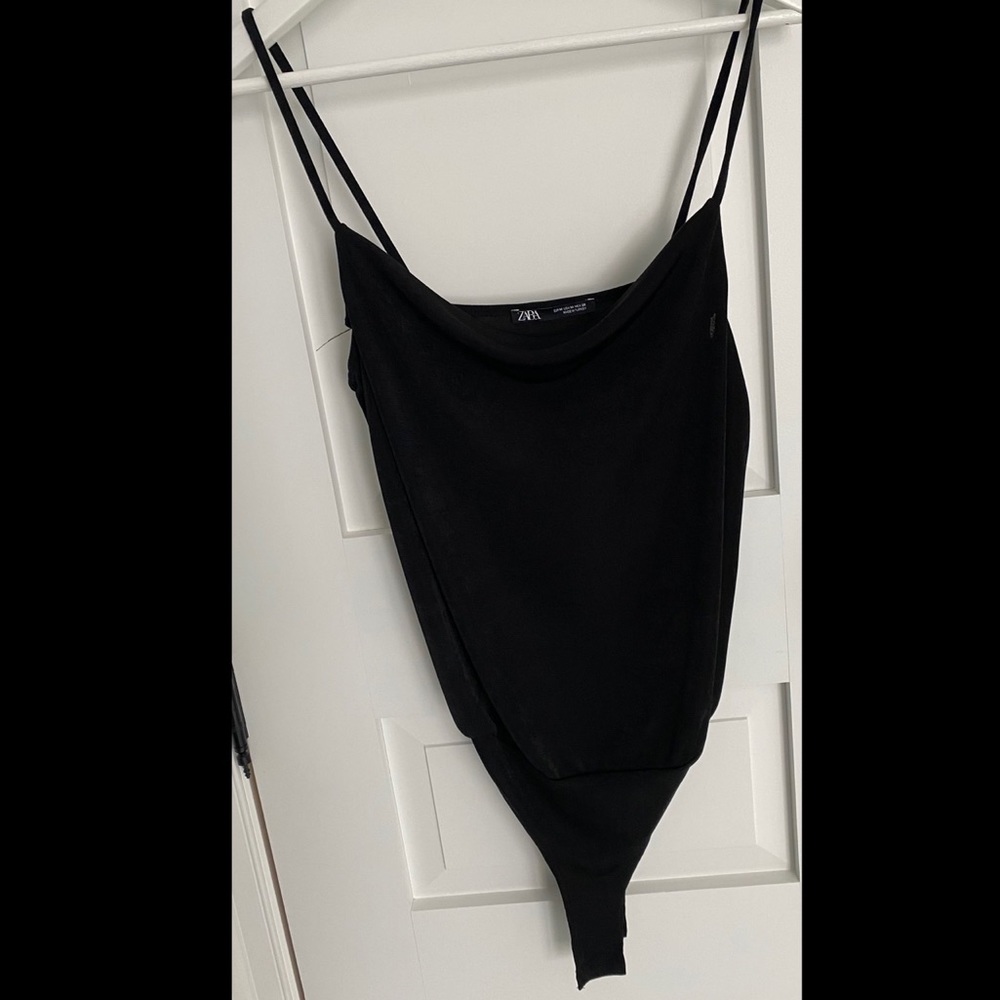 Zara Swoop Neck Bodysuit (black)